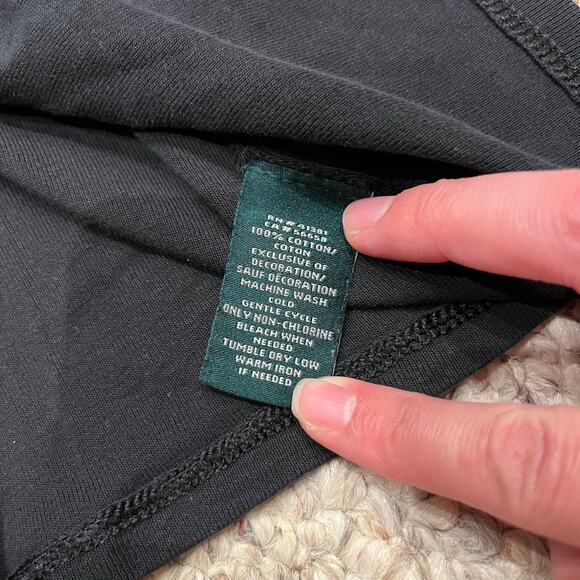 Lauren Ralph Lauren Long Sleeve Tee Black Sz XXS Embroidered Logo Preppy - Picture 6 of 7